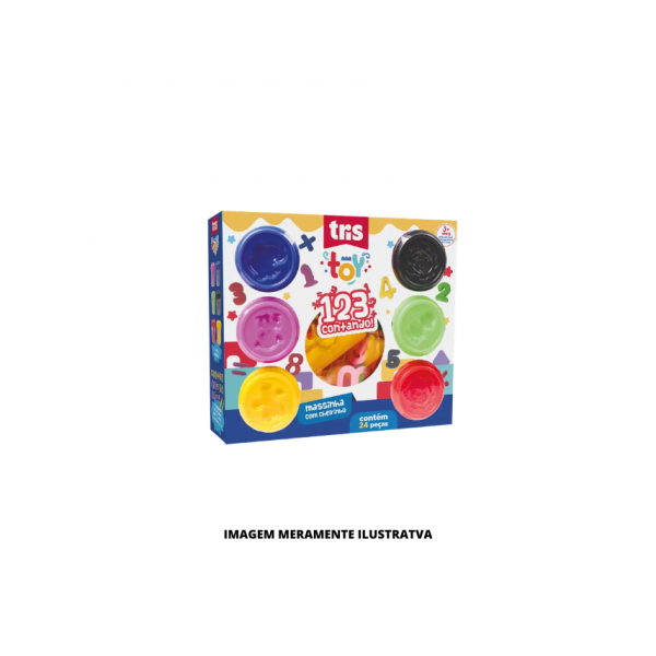 KIT MASSA MOD - TRIS - NUMEROS TOY CART 24UN